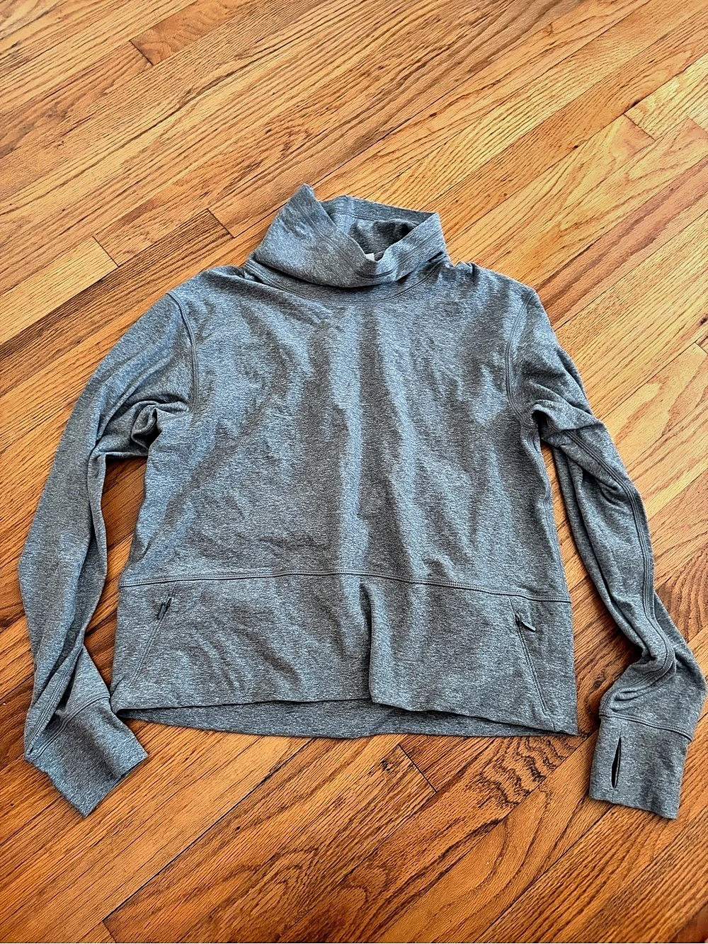 lululemon Rulu Gray Funnel Neck Pullover Size 6 Like New